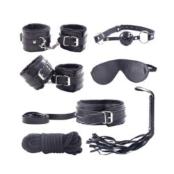 7 Piece bondage kit black