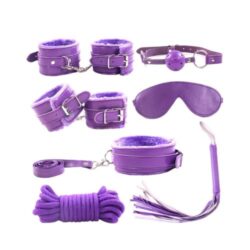 7 Piece bondage kit purple